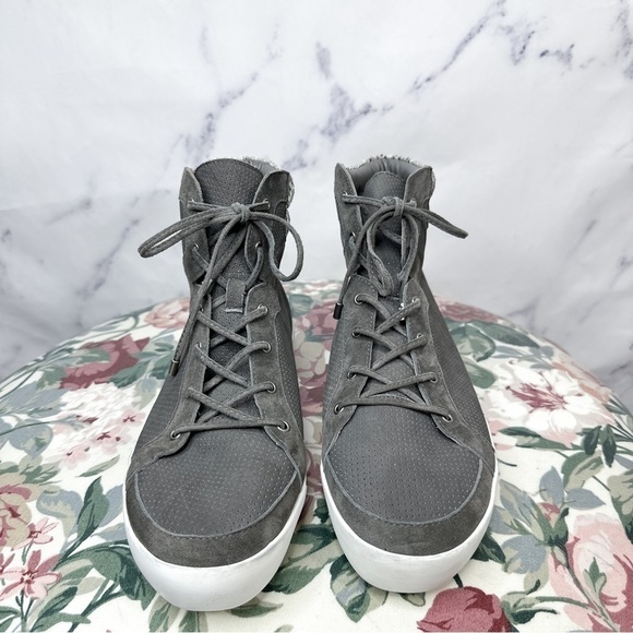 Joie | Devon Perforated Grey Suede High-Top Sneaker | 41 (11) - Picture 2 of 15